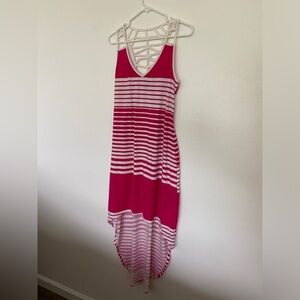 dots summer striped sleeveless dress